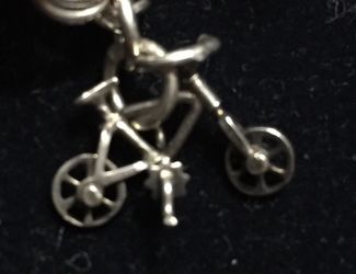 Silver bike charm