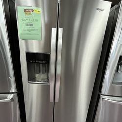 Refrigerator Whirlpool Stainless Steel 36” In New Open Box And 1 Year Warranty 