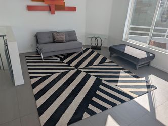 Modern Grey Upholstered Bench / Low Ottoman