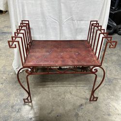 Antique Metal One Person Bench 