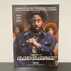 Blackkklansman DVD FYC Promo Awards Screener Spike Lee Consideration Black 2018