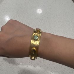 Gold Bangle With Gems