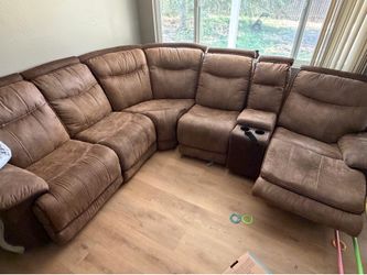 Brown color L sectional