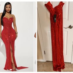 Red Sequins Gown size Medium 