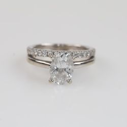 14k White Gold Bridal Set