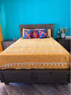 Four piece queen bedroom set plus box spring