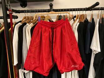 QuickStr⚡️ke LLC Red Nylon Athletic Shorts White Script Size Large