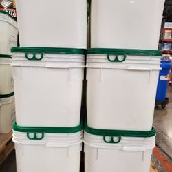 White Plastic Container With The Green Lid, 4 For$20
