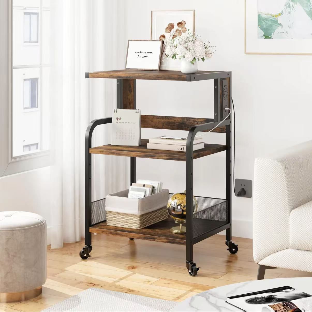Printer Stand with Charging Station