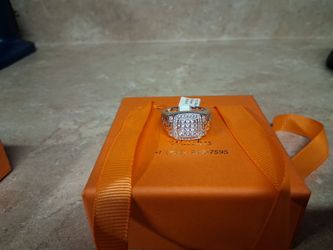 925 Sterling Silver CZ Pave Ring Size 9