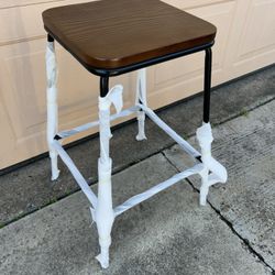 Set of 2 Rhodes Metal/Wood Stool Black