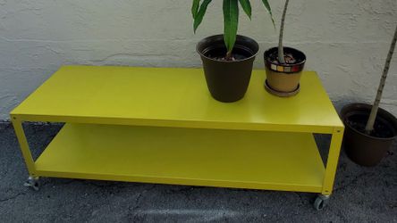Long yellow metal storage