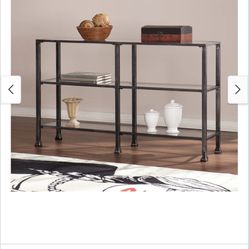 3-tier Black Metal and Glass Console Table