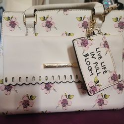 White Floral Betsy Johnson Purse 