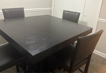 Black wooden table 4 chairs included