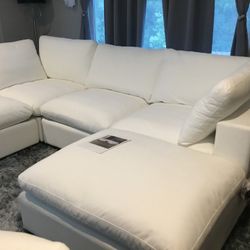 6-Piece Modular Sectional Sofa, White