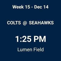 Seahawks Vs Colts  Tickets Section 122 Row KK