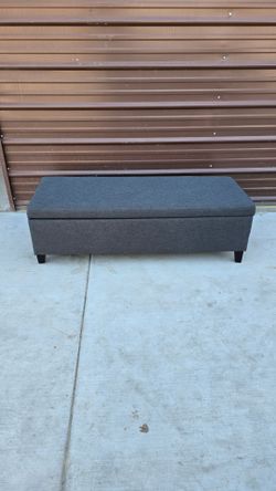Dark Gray Storage Ottoman