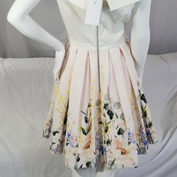 Ted Baker Oceanne Nude Pink Flower Dress With Pockets Size  4