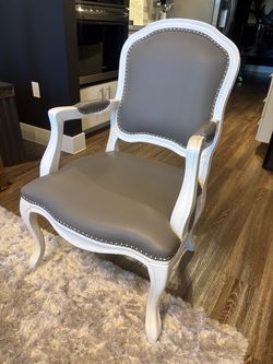 Accent Chair White and Gray