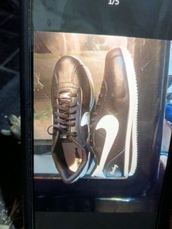 Black leather cortez