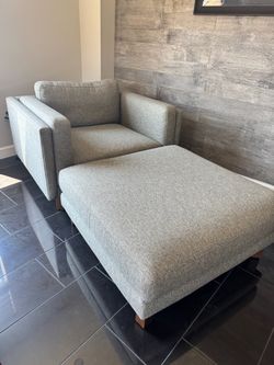 West Elm loveseat + ottoman