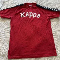 Kappa Red T Shirt Mens X Large Logo Tape Sleeve Athletic Streetwear Tee