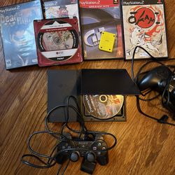 Ps2 Slim With Games And Controllers 