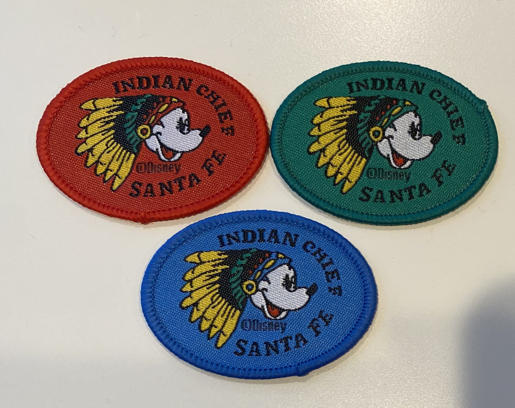 Set Of 3 Indian Chief Mickey Mouse Iron On Patches