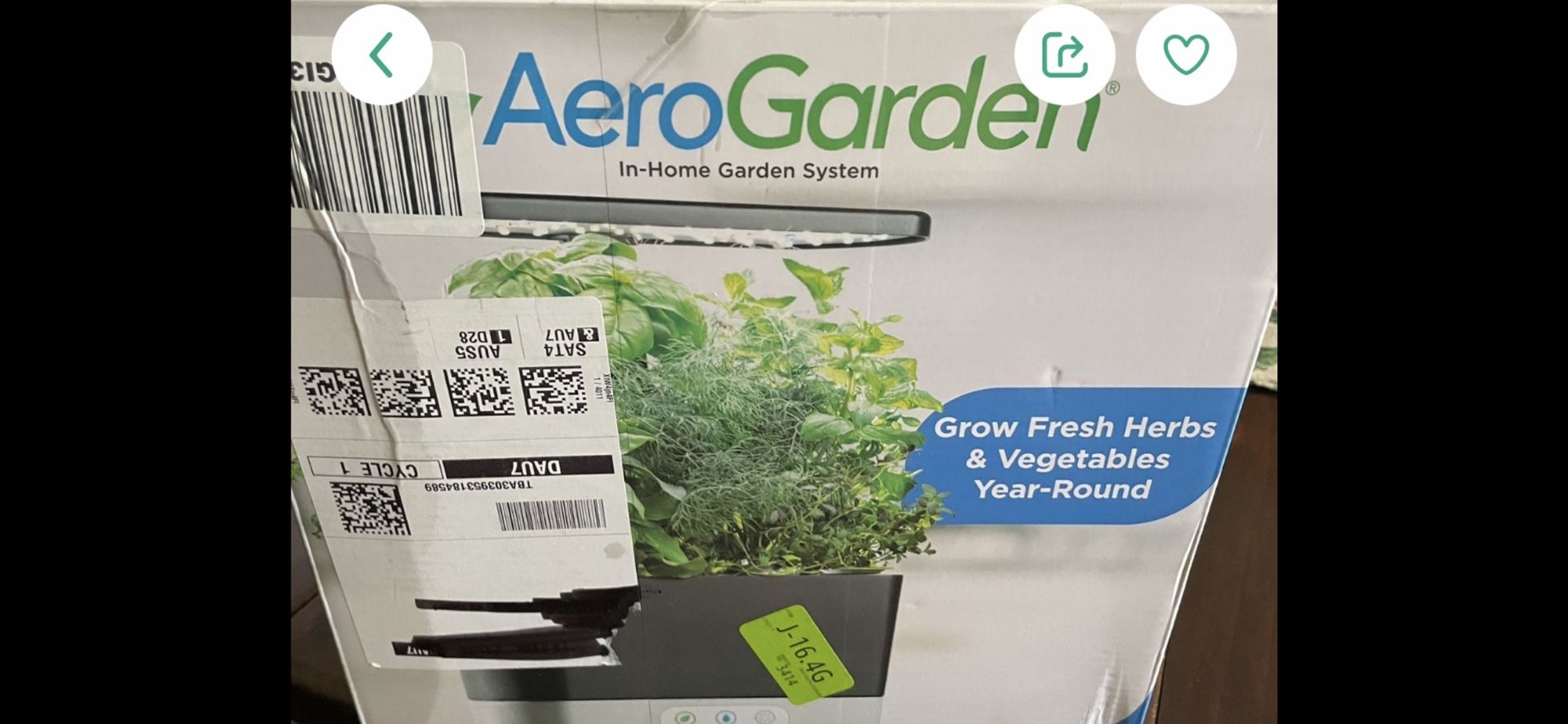 Aerogarden 6-pod Indoor Garden(New)-reduced To $20