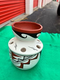 Native American Style Painted Pottery Vase