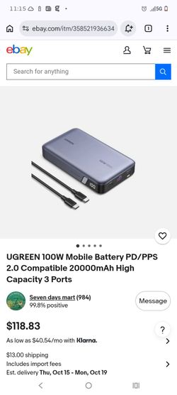 UGREEN 100W 20,000mAh Power Bank