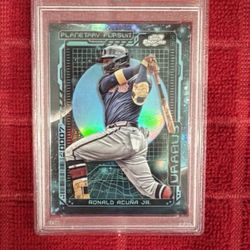 The 2023 Topps Cosmic Chrome Planetary Pursuit Ronald Acuña Jr. #PPU-8 Uranus 