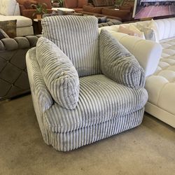 Corduroy Ivory or Fog Swivel Glider Recliner