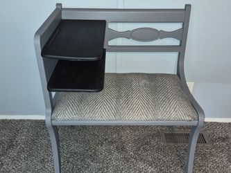 Vintage Telephone Gossip Bench with Side Table