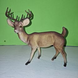 Vintage Flocked Buck Deer /Elk Christmas Figurine