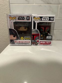 Star Wars Luka Skywalker & Boba fett Funko Pop bundle.