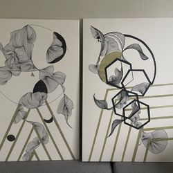 2X Large Canvas Paintings 