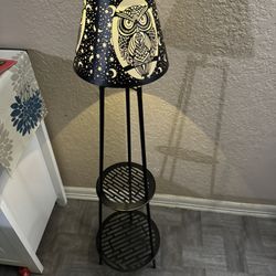 Outdoor Plant Stand with solar lights