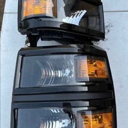 14-15 Chevrolet Silverado Headlights Luces Micas Calaveras Faros Faroles Focos Headlamps Chevy 
