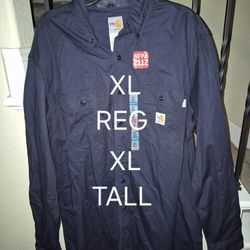 CARHARTT FRC NAVY BLUE BUTTON UP SHIRTS 