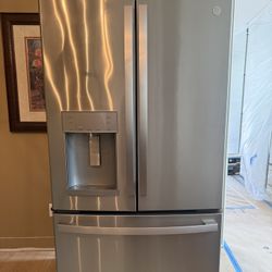 GE Stainless Steel French Door Refrigerator – Deep Cleaned-Perfect Condition