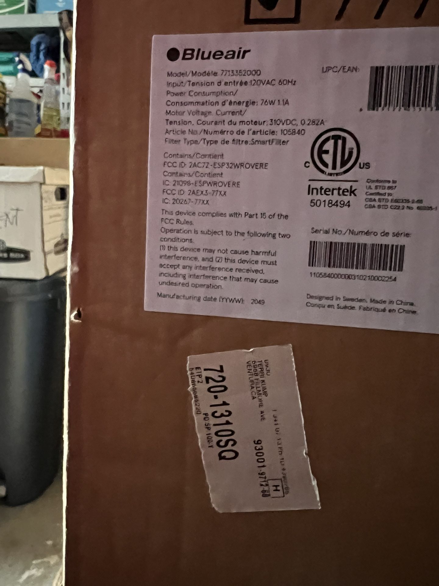 BLUEAIR Purifiers And A Box Of Extra Filters