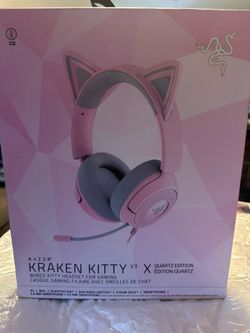 Razer - Kraken Kitty V3 X Wired Over-the-Ear Gaming Headset for PC, Mac, Play...