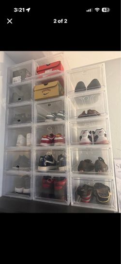 Clear Stackable Sneaker Storage Boxes