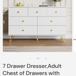 Mid Century Dresser White And Gold New In The Box