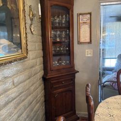 Vintage Brazilian Rosewood Corner Display Cabinet or Dry Bar (please read)