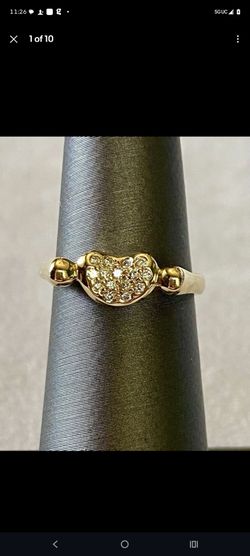 Tiffany & Co. Elsa Peretti Diamond Bean 18k  Ring  3.9 grams