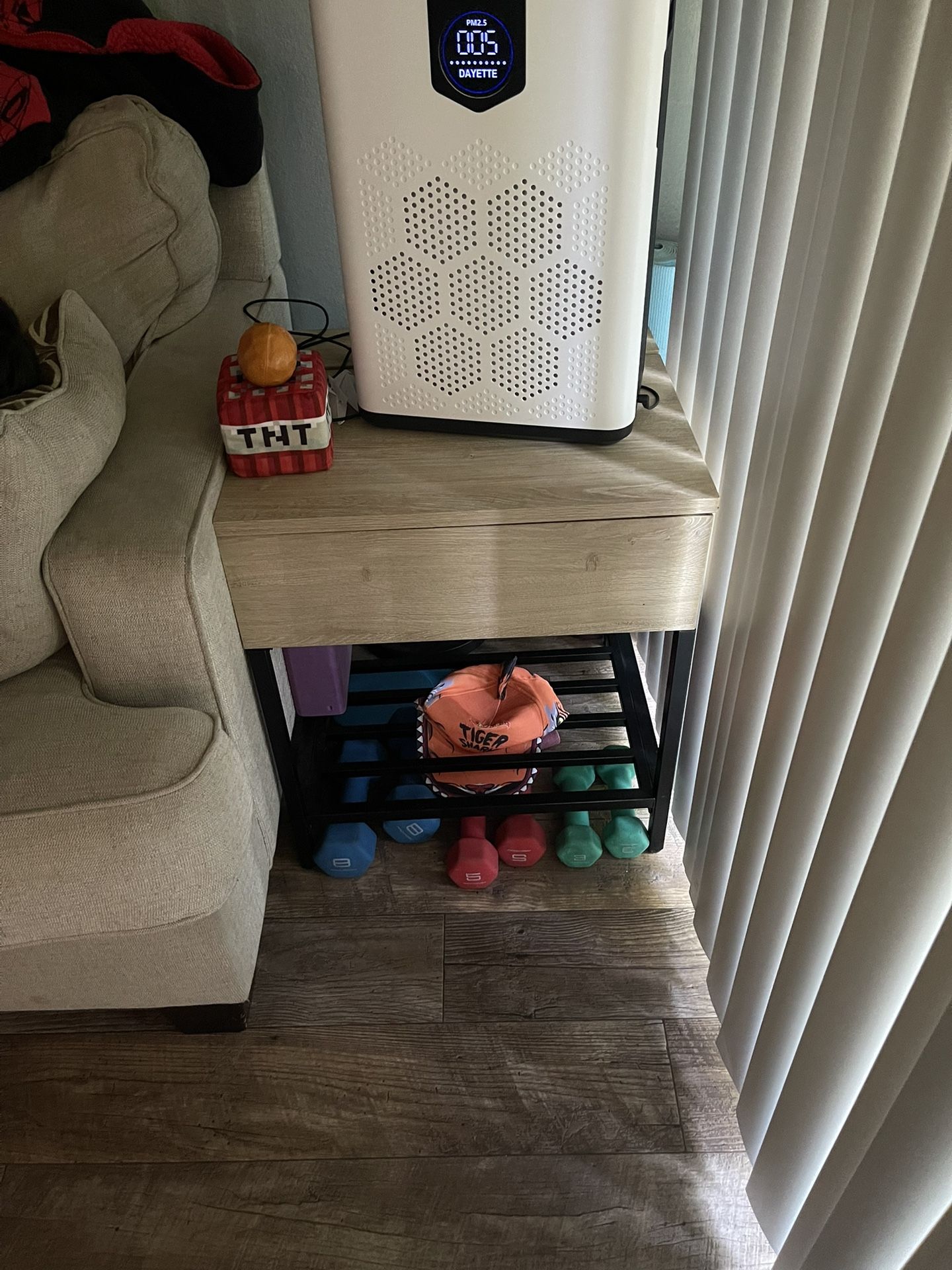 End Table With Drawers And Bottom Shelf
