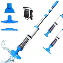 *NEW* Rechargeable Swimming Pool Cleaner for Inground Pools and Hot Tubs, Telescopic Pole Handheld